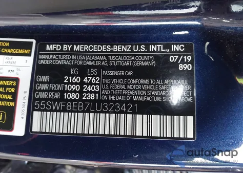 2020 Mercedes-Benz C 300 4Matic from USA, damaged, VIN 55SWF8EB7LU323421